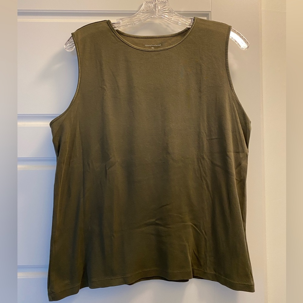 Christopher & Banks sleeveless top, size XL, olive green